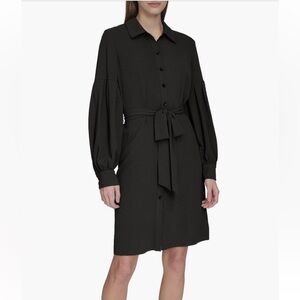 Calvin Klein Elegant Black Shirt Dress